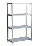 選べる幅サイズ31段階！軽量アルミ製 収納ラック4段 棚板奥行36cm 高さ140cm 幅バリエーション 30～180cm (60cm)