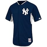MajesticニューヨークヤンキースメンズNavy /ホワイトCool Base Authentic BP Jerseyサイズ48