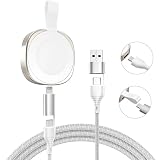 【2025最新型】アップルウォッチ充電器 applewatch全機種に対応 applewatch充電器 磁気急速充電 【Type-C & Lightning 2ポート】 小型 軽量 持ち運び便利 3in1ケーブル付属(Type-A・Type-C・Lightning) ケーブル長さ1.3m ホワイト