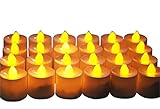 Yeeco 12個Electronics LED Tealight CandlesクリスマスウェディングVotive感謝祭パーティー誕生日table-top装飾 24PCS(1.4X1.8") B17