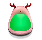 色をカラフルなタッチナイトライトLEDポータブルベッドサイドランプ調光機能付き暖かいホワイトライトと7色ムードライト、USB充電式かわいいエルフトナカイデザイン女の子用Ladies