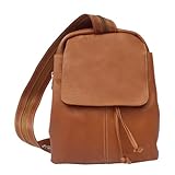Piel Leather 9821 Small Drawstring Backpack - Saddle