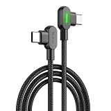 Mcdodo USB-C to USB-Cケーブル 60W PD急速充電 Type-Cコード 高速データ転送 両端L型デザイン USB-A端子は表裏挿せる LEDライト搭載 高耐久ナイロン編み タイプC ケーブル Macbook iPad iPhone 17/16/15 Xperia Galaxy Android スマホ ノートPC 等Type-C端末対応 2m 型番CA-8081