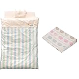 【セット買い】 サンデシカ ベビー布団 はじめてママのお悩みを解決する ベビー布団5点セット フラッグストライプ + ６重ガーゼスリーピングピロー