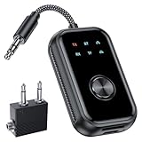 STDRIVO Bluetooth 5.4 トランスミッター ＆ レシーバー 2台同時接続 2-in-1 ブルートゥース トランスミッター レシーバー 3.5mm AUX アダプタ, bluetooth 受信機&送信機 低遅延 飛行機/車載/テレビ/ホーム 充電しながら使用可