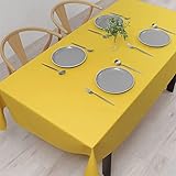 スタイルデコール(STYLE Decor) テーブルクロス 綿100% おしゃれ 長方形 北欧 142×180cm スタンダード 無地 イエロー W4703110