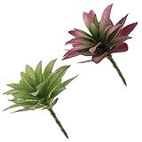 P Prettyia プラスチック製　人工　多肉植物　ミニチュア　水草植物　花　家　装飾　2個　