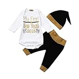 (プタス)Putars ベビー服 子供服 上下セット ロンパース 男の子 女の子 英字柄 新年 MY FIRST NEW YEAR 二色 新生児 歩行服 出産お祝い 記念日 プレゼント 0-18ヶ月