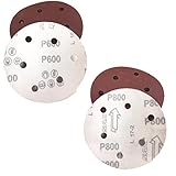 (Cazycazun) ダブル アクション サンダー 用 マジック ペーパー 研磨 やすり 125 mm 6穴 50 100 枚 セット (J 高密粗粒 100 枚 セット #600 #800 各 5