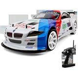 2.4Ghzラジコンカー 70km / h高速ドリフトレーシングカー 1/10電気自動車、 4WDオフロードRC車両 2つのバッテリーで 男の子と大人のためのおもちゃの車 (ホワイト)
