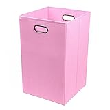 Modern Littles Folding Laundry Basket with Handles - High-Strength Polymer Construction - Folds for 