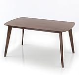 LOWYA （ロウヤ） ダイニング ダイニングテーブル 単品 天然木 突板 4人掛け 幅150cm 木製ダイニング お子様にも優しい 面取加工 ダークブラウン