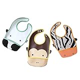 J29 防水スタイ＆お食事エプロン 2way アニマル柄 3枚セット ROZZERMANブランド (C)