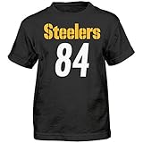 NFL Boys 4 – 7 Antonio Brown Pittsburgh Steelers Mainliner Player Name & Number半袖Tシャツ、スモール/（4）、ブラック
