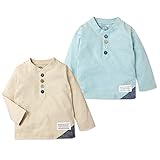 ベビー服 男の子 Tシャツ 長袖 天竺素材 ドット柄 男児 ベビー (1.ベージュ/90cm)