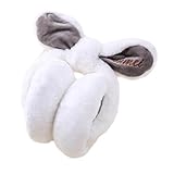 ウィンターソフトウサギの耳Muffs冬のイヤーマフの取り外し可能な耳の暖房 - 白