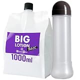 メンズマックス ビッグローション バック 大容量 1L ＆ 詰替えボトル360ml セット 業務用 中粘度 無色透明 小分けに使えて便利な空容器付