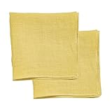 [B-PLAID] ハンカチ リネンハンカチ リネン100% 亜麻 日本製 2枚セット ミニサイズ 34cm×34cm 速乾 メンズ レディース 無地 マスタード