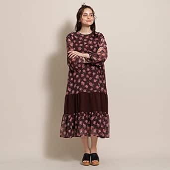 Amazon Co Jp アナトリエ Anatelier Special For Anatelier スペシャルフォーアナトリエ ローズ ドットシフォンフレアワンピース ブラウン 042 38 服 ファッション小物