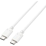 エレコム USBケーブル Type C (USB C to USB C) iPhone15対応100W 2m コンパクトコネクタ USB Power Delivery対応 USB2.0 認証品 ホワイト U2C-CC5PC20NWH