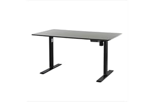 Black Hawk Ergonomic Standing Desk/Standing Table/Electric Desk/Height Adjustable Table - Black Deluxe Set, Castor Wheels