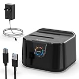 GODO USB 3.0 - SATA III ミニ デュアルベイ 外付けハードドライブ ドッキングステーション 2.5/3.5インチ HDD SSD用 オフラインクローン、ホットプラグ対応 UASP (5 Gbps) および Max