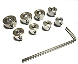 がっちり 固定 ドリルストッパー 8個セット 穴あけ 深さ 調節 ドリル刃 センタードリル リュータビット シャンク ステンレス製