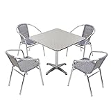 ガーデン5点セット ガーデンテーブル5点セット ガーデンテーブルセット 人工ラタン アルミチェア リゾートチェア ロビーチェア ガーデンチェア スタッキングチェア ビーチチェア スタッキング アウトド