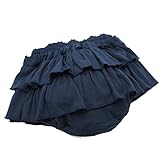 【日本製】プラチナムベイビー 2段フリルブルマ スカート★フライス綿100％ (ネイビー)