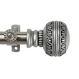 High Quality Ornament Window Curtain Rod Set, 28 to 48-Inch, Satin Nickel