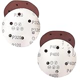 (Cazycazun) ダブル アクション サンダー 用 マジック ペーパー 研磨 やすり 125 mm 6穴 50 100 枚 セット (I 高密粗粒 100 枚 セット #320 #400 各 5