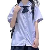 [Ra&Do] タイ スクールブラウス 女子高生 タイ本格制服 JK 学生服 半袖 丸襟 シャツ リボン付き 刺繍付き 清純 可愛い コスプレ 学園祭 文化祭 春 夏 R370 (3L, シャツ)