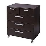 日本製(大川家具) クローゼット収納4段チェスト幅73高さ86キャスター付ウエンジブラウン  um0110 代引不可 ポイント10倍