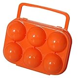 Xiton 卵　ケース　エッグ携帯ケース　折りたたみみプラスチック　収納　トレイ ボックス たまご　ホルダー　6枚　 (オレンジ)