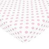 TL Care 100% Cotton Flannel Fitted Crib Sheet, Pink Dot by TL Care