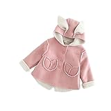 Mycu 子供服コート3色 女の子男の子 赤ちゃん服 春秋冬 ジャケットフード付き ウサギ耳 アウター 　厚手　長袖　暖かい 上着
