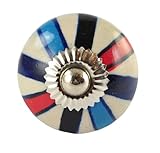 Set of 2 Multicolored hand painted ceramic pumpkin knobs cabinet drawer handles pulls