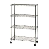 【メタルラック ランキング入賞】幅60 奥行25cmモデル スチールラック 棚4段[19mm ポール]ルミナス ブラック BN2595-Sブラックニッケル ガンメタリック ガンブラック 黒鋼 シックで上質な黒ラック ＜サビに強い防錆加工＞