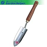 スチール ゴールド 天然木柄 プロ用移植ごて(細)メモリ付 Garden Helper GL-20