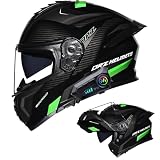 MOTOBOSSバイク用ヘルメット フルフェイスヘルメット ブルートゥース付きフリップアップヘルメット オートバイ システムヘルメット レーシングヘルメット メンズ レディース ジェットヘルメット超軽量 耐衝撃 通気性 オールシーズン DOT規格ット日焼け止め UVプロテクション頭囲（55cm~62cm）XLサイズ (B19,XXL) (B02,L)