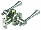 Design House 755447 Ironwood 6-Way Latch Privacy Door Handle, Adjustable Backset, Satin Nickel Finis