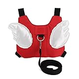 IWELY 迷子防止 ハーネス - 子供 幼児 迷子防止 リュック ひも リストバンド ぬいぐるみ 紐 (レッド)