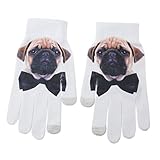 Honel 手袋 防寒 防風 タッチスクリーン手袋 スマホ対応 手袋 自転車防寒用 静電気防止（子犬）