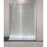 Schon Lindsay 60 x 79インチFramelessシャワーエンクロージャwith Slidingガラスシャワークロムドア、クリアガラス