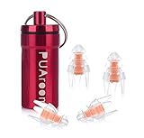 PUAroom SwimSoftスイミングイヤープラグ、柔らかいシリコンの耳栓ミニアルミキャリーボトル のスイミングバス用防水 （2組） (オレンジ)