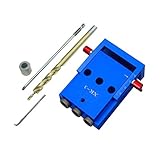 P Prettyia 木工用 斜め口 穴あけ ドリルガイド ダウエル 治具 ステップドリルビット ドライバー レンチ アルミ合金　