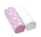 シュテルンターラー モスリンブランケット 2枚組 (ピンク×ホワイト)