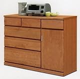 北欧風 120cm幅 キッチンカウンター レンジ台 ナチュラル 完成品