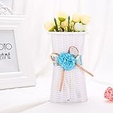 Kicode 農家スタイルミニリユース プラスチックウィーブ 花器 繊細に設計花瓶 3色 家の装飾