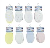 2 pairs baby scratch mittens 100 % cotton newborn mitts 0-3 months (Yellow ) by First Steps